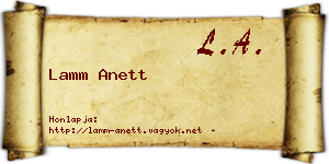 Lamm Anett névjegykártya