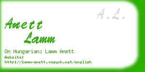 anett lamm business card